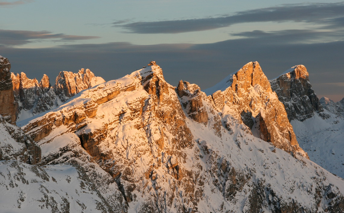 sunset in Dolomites