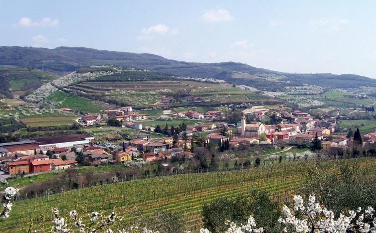 Panorama su Cazzano di Tramigna in provincia di Verona.